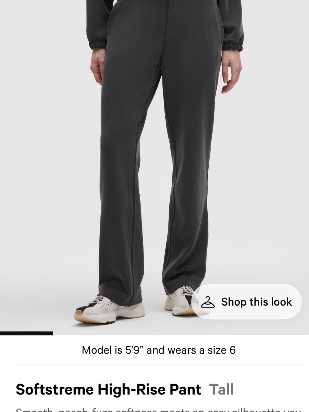 lululemon Softstreme Pants - Charcoal Black SIZE 6 TALL